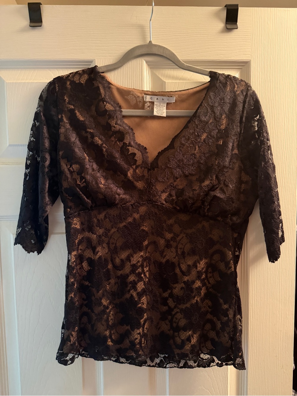 CAbi Black Lace Top
